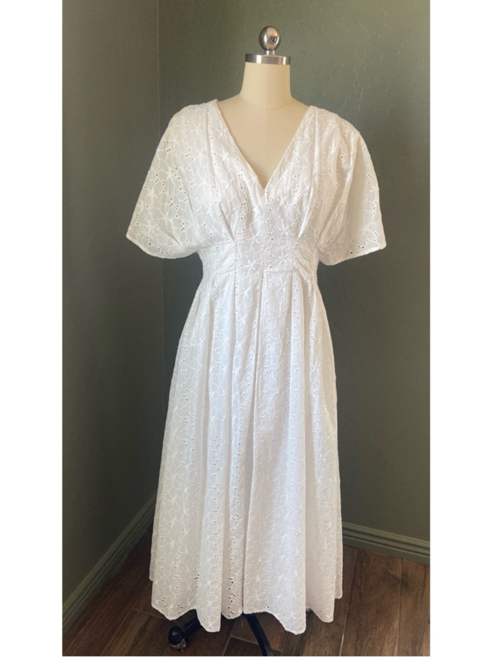 Mila Mae Dolman Sleeve Eyelet A-Line Dress
